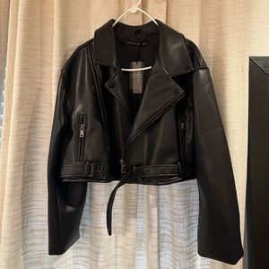 LIONESS CROPPED LEATHER JACKET